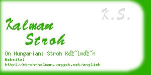 kalman stroh business card